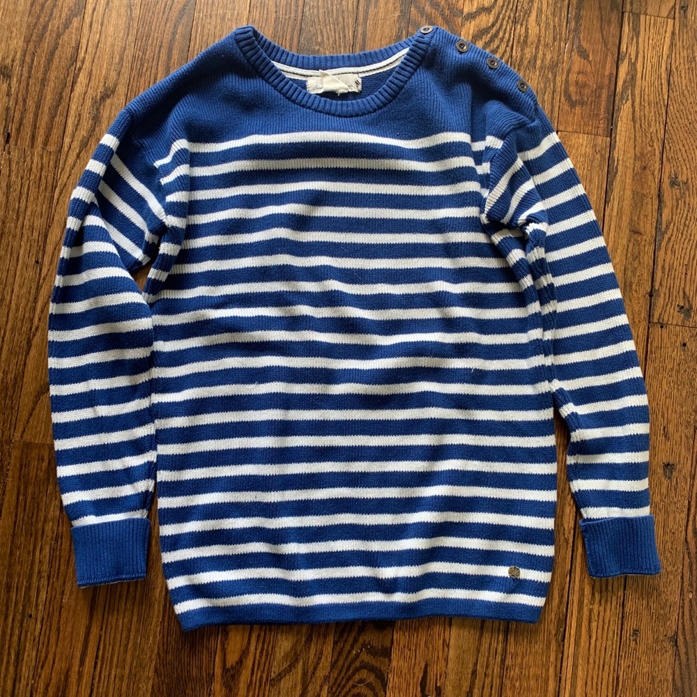 H&M Blue/White Striped Sweater Small